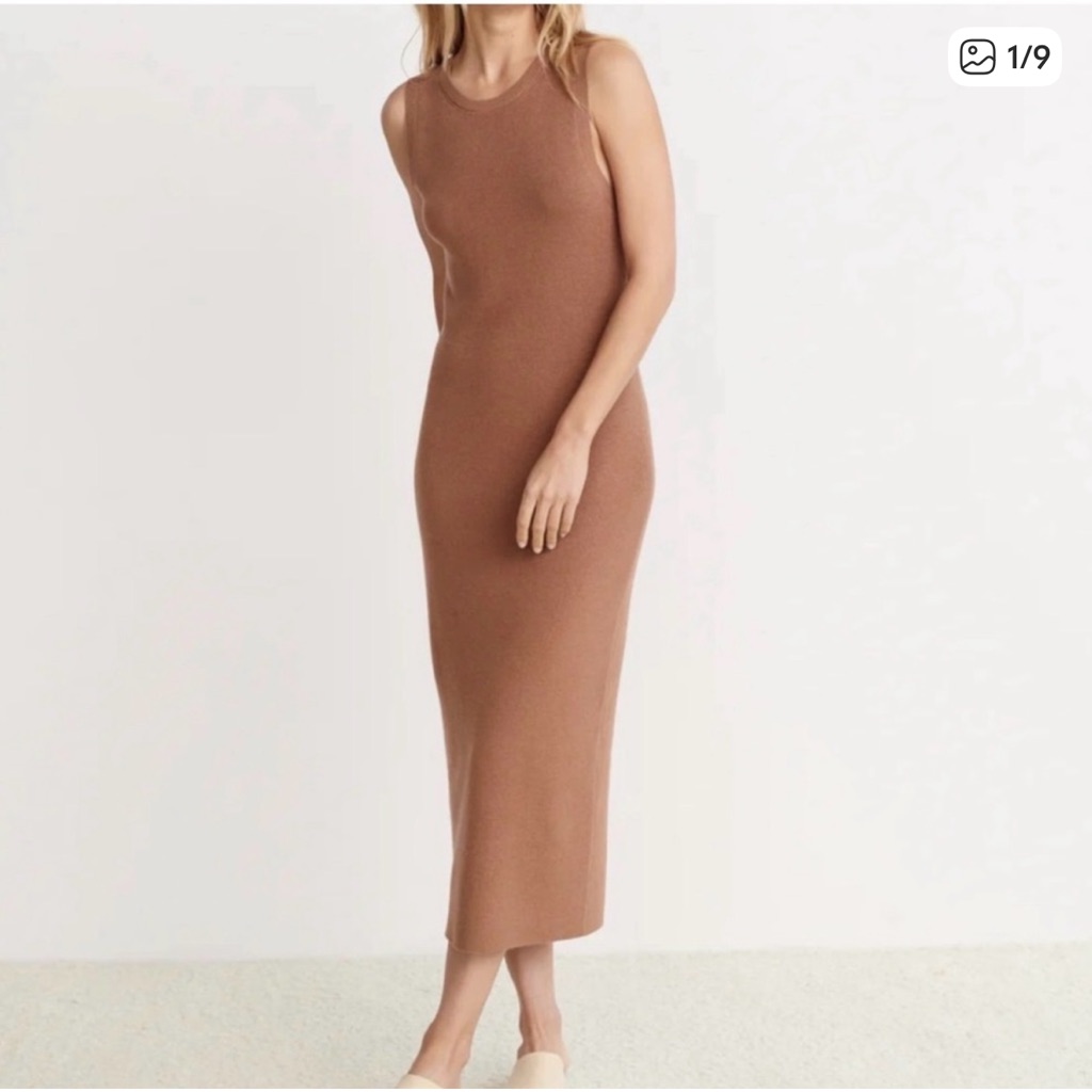 Jenni Kayne Sleeveless Midi Knit Dress In Brown